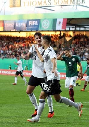 07 09 2018 Soccer Friendly Match International Friendlies USA Mexico U21 Germany DFB regulations prohibiting any use of images Jubilee joy Goalie for goal to 1 0 Janni Serra 13 Germany U21 Suat Serdar 16 Germany U21 likes to celebrate Goalscorer Janni Serra 13 Germany U21