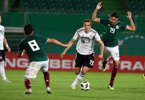 07 09 2018 Soccer Friendly Match International Friendlies Germany Mexico U21 DaMa DFB regulations prohibiting any use of images Oscar Macias 8 Mexico Mexico U21 Florian Neuhaus 19 Germany U21 Paolo Yrizar 19 Mexico Mexico U21