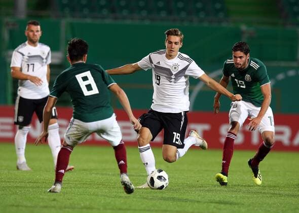 07 09 2018 Soccer Friendly Match International Friendlies Germany Mexico U21 DaMa DFB regulations prohibiting any use of images Oscar Macias 8 Mexico Mexico U21 Florian Neuhaus 19 Germany U21 Paolo Yrizar 19 Mexico Mexico U21