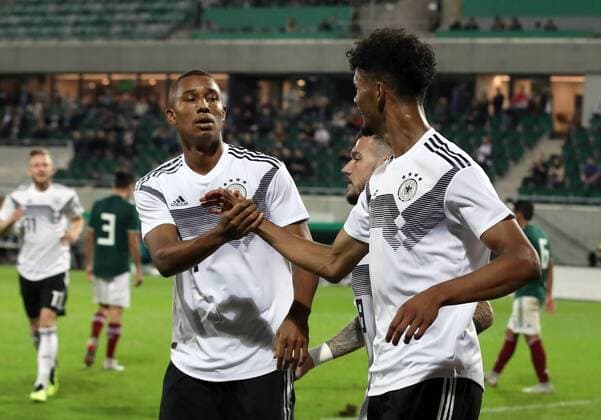 07 09 2018 Soccer Friendly Match International Friendlies Germany Mexico U21 DFB regulations prohibition of using any images as quests or video jubilation Joy Goal for goal to 2 0 Felix Uduokhai 4 Germany U21 Marcel Hartel 18 Germany U21 Aaron Seydel 9 Germany U21 rejoices scorer Aaron Seydel 9 Germany U21