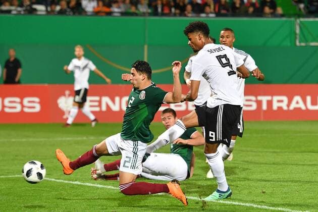 Aaron SEYDEL GER scored the goal for the 2 0m action shot on goal Football U 21 Laenderspiel Germany GER Mexico MEX on 07 09 2018 in Fuerth Sportpark Ronhof Thomas Sommer DFB REGULATIONS PROHIBIT ANY USE OF PHOTOGRAPH AS IMAGE SEQUENCES AND OR QUASI VIDEO