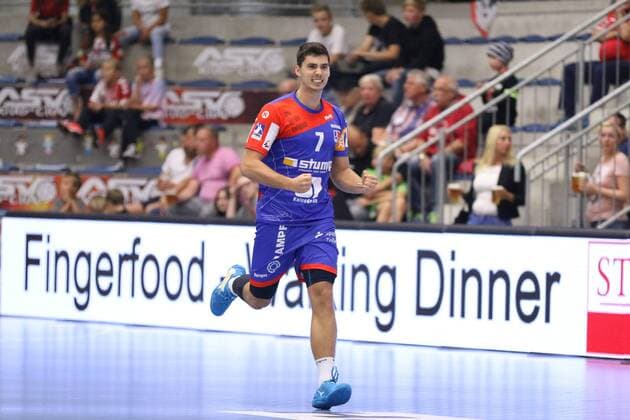 Torjubel at Jannik Hausmann HBW Balingen Weilstetten 7 ASV Hamm Westphalia vs HBW Balingen Weilstetten Handball 2 Bundesliga 07 09 2018 ASV Hamm Westphalia vs HBW Balingen Weilstetten Handball 2 Bundesliga 07 09 2018 Hamm Copyright: xEIBNER JanxStrohdiekx EP_JSK