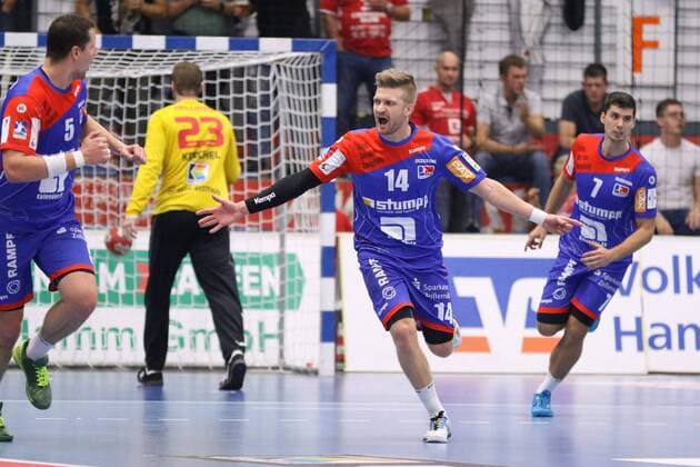 Torjubel at Oddur Gretarsson HBW Balingen Weilstetten 14 ASV Hamm Westphalia vs HBW Balingen Weilstetten Handball 2 Bundesliga 07 09 2018 ASV Hamm Westphalia vs HBW Balingen Weilstetten Handball 2 Bundesliga 07 09 2018 Hamm Copyright: xEIBNER JanxStrohdiekx EP_JSK