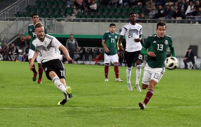 07 09 2018 Soccer Friendly Match International Friendlies Germany Mexico U21 DaMa DFB regulations prohibiting any use of images Cedric Teuchert 11 Germany U21 with goalscoring