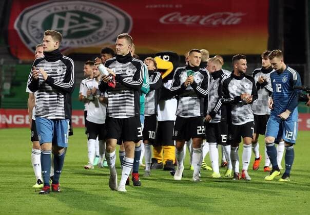 07 09 2018 Fussball Test match Friendly Match international match Germany Mexico U21 DaMa DFB regulations prohibit any use of images as image sequences and or quasi video joy cheering after the end of the game German team thanked audience audiences audience fans
