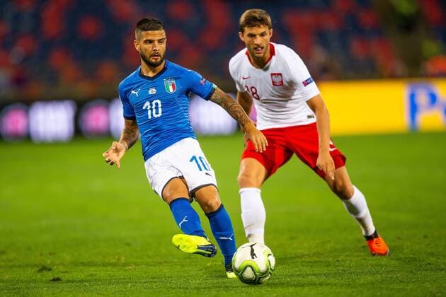 Fußball, Nations League, Italien - Polen 07.09.2018 BOLONIA, WLOCHY (BOLOGNA, ITALY) STADIO RENATO DALL ARA PILKA NOZNA (FOOTBALL) LIGA NARODOW UEFA (UEFA NATIONAL LEAGUE) MECZ WLOCHY - POLSKA ( GAME ITALY - POLAND ) NZ LORENZO INSIGNE BARTOSZ BERESZYNSKI FOTO LUKASZ SKWIOT CYFRASPORT NEWSPIX.PL --- Newspix.pl  20180907CSLS0033