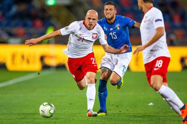 Fußball, Nations League, Italien - Polen 07.09.2018 BOLONIA, WLOCHY (BOLOGNA, ITALY) STADIO RENATO DALL ARA PILKA NOZNA (FOOTBALL) LIGA NARODOW UEFA (UEFA NATIONAL LEAGUE) MECZ WLOCHY - POLSKA ( GAME ITALY - POLAND ) NZ RAFAL KURZAWA CRISTIANO BIRAGHI FOTO LUKASZ SKWIOT CYFRASPORT NEWSPIX.PL --- Newspix.pl  20180907CSLS0036