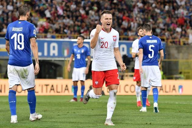 Fußball, Nations League, Italien - Polen Goal celebration Piotr Zielinski Poland Bologna 07-09-2018 Football Calcio Uefa Nations League Italia - Polonia Italy - Poland Foto Andrea Staccioli Insidefoto andreaxstaccioli