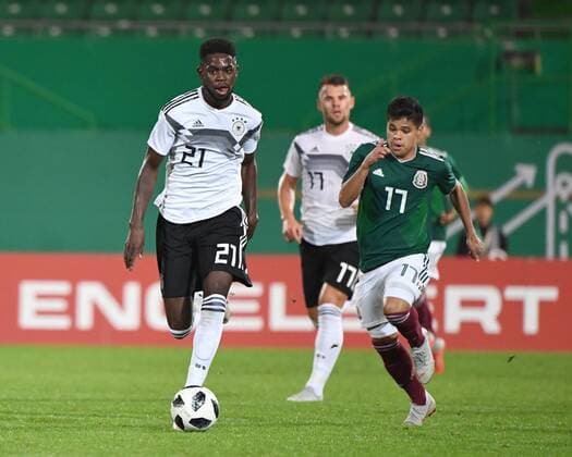 Football Men Season 2018 19 U 21 International Test in Fürth Germany Mexico 3 0 v l Jordan Torunarigha U21 Germany Hector Mascorro 07 09 2018 Copyright: xMatthiasxKochx