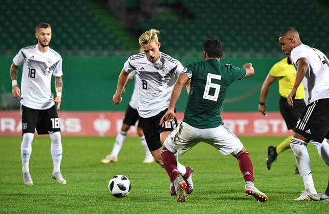 Football Men Season 2018 19 U 21 International Test in Fürth Germany Mexico v l Marcel Hartel U21 Germany Arne Maier U21 Germany Joaquin Esquivel U21 Mexico 07 09 2018 Copyright: xMatthiasxKochx