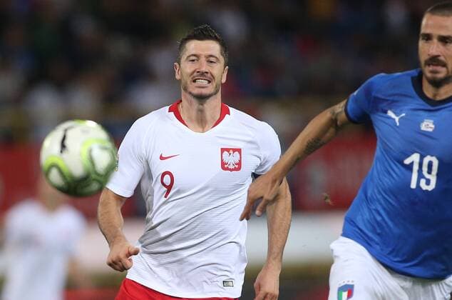 Fußball, Nations League, Italien - Polen 07.09.2018. Bologna, Italy: ROBERT LEWANDOWSKI in action during the match UEFA Nations League , Group 3, football match between ITALY V POLAND in DALL ARA STADIUM IN BOLOGNA.  Copyright: xMarcoxIacobuccix xIPAx xMarcoxIacobuccix