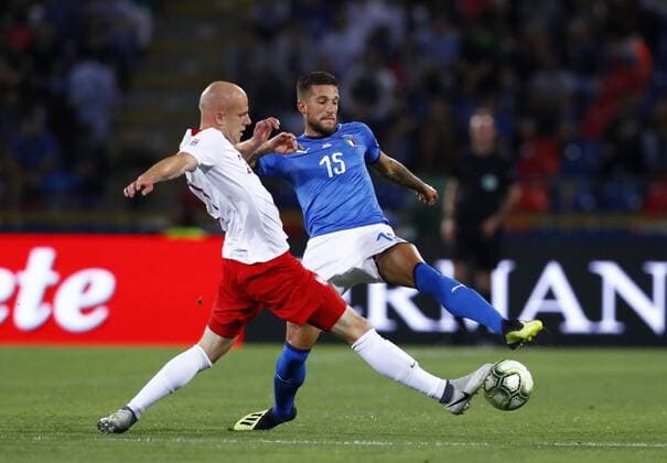 Fußball, Nations League, Italien - Polen September 7, 2018 - Bologna, Italy - Italy v Poland - UEFA Nations League..Rafal Kurzawa of Poland and Cristiano Biraghi of Italy at Renato Dall Ara Stadium in Bologna, Italy on September 7, 2018. Italy v Poland - UEFA Nations League A  - ZUMAn230 20180907_zaa_n230_644 Copyright: xMatteoxCiambellix