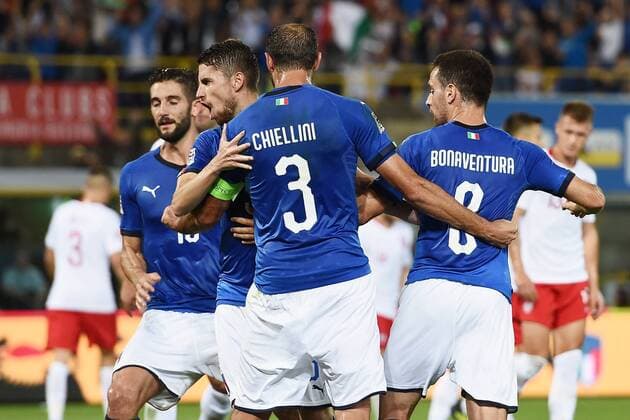 Fußball, Nations League, Italien - Polen Db Bologna 07 09 2018 - Uefa Nations League Italia-Polonia foto Daniele Buffa Image nella foto: esultanza gol Jorginho 