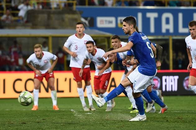 Fußball, Nations League, Italien - Polen Db Bologna 07 09 2018 - Uefa Nations League Italia-Polonia foto Daniele Buffa Image nella foto: gol Jorginho 