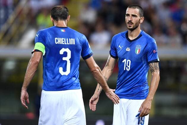 Fußball, Nations League, Italien - Polen Mg Bologna 07 09 2018 - Uefa Nations League Italia-Polonia foto Matteo Gribaudi Image nella foto: Leonardo Bonucci-Giorgio Chiellini 