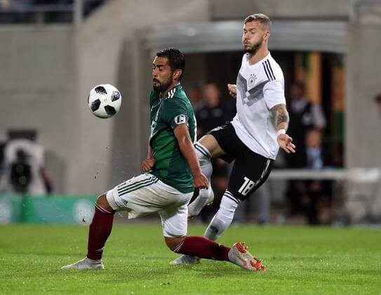 07 09 2018 Soccer Friendly Match International Friendlies Germany Mexico U21 DaMa DFB regulations prohibiting any use of photographs or video clips Joaquin Esquivel 6 Mexico Mexico U21 Marcel Hartel 18 Germany U21