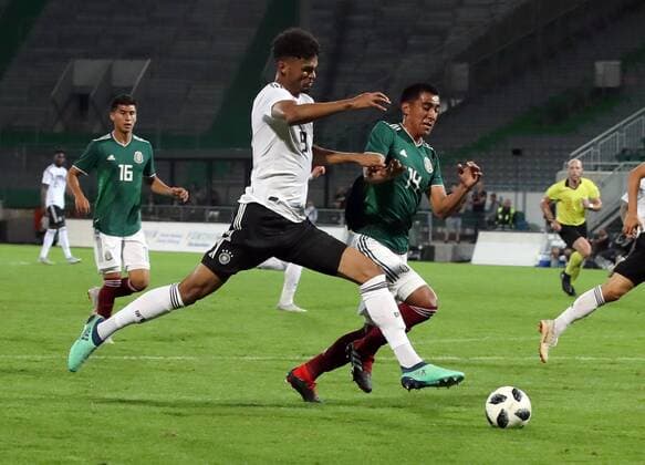 07 09 2018 Soccer Friendly Match International Friendlies Germany Mexico U21 DaMa DFB regulations prohibit any use of images as or as sequences Aaron Seydel 9 Germany U21 Ernesto Monreal 14 Mexico Mexico U21