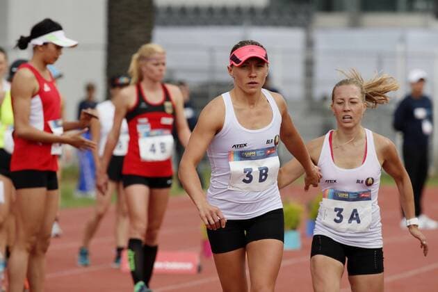 Belarus Anastasiya Prokopenko (L) and Iryna Prasiantsova (R) competes in the laser-run event during the Modern pentathlon moderner Fünfkampf World Championship WM Weltmeisterschaft in Mexico City, Mexico, 7 September 2018. Modern Pentathlon World Championship !ACHTUNG: NUR REDAKTIONELLE NUTZUNG!  Copyright: xJosexMendezx MEX01 20180908-636719648036807548