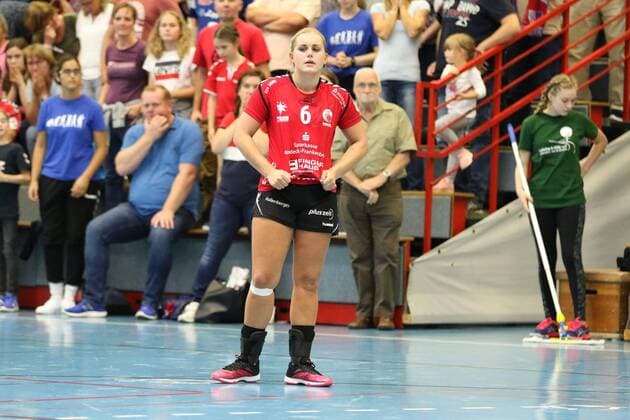 Disappointment at Anouk Nieuwenweg HSG Bad Wildungen Vipers 6 HSG Blomberg Lippe vs HSG Bad Wildungen Vipers Handball 1 Women Bundesliga 08 09 2018 HSG Blomberg Lippe vs HSG Bad Wildungen Vipers Handball 1 Bundesliga Women 08 09 2018 Blomberg Copyright: xEIBNER JanxStrohdiekx EP_JSK