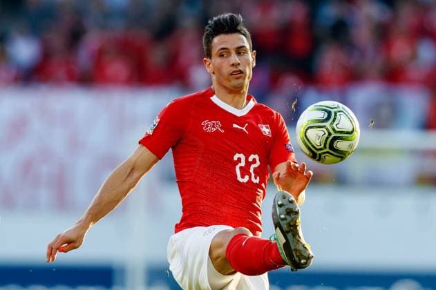 St Gallen Switzerland 08 09 2018 UEFA Nations League Switzerland Iceland Fabian Schaer SUI in action DeFodi048