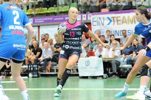 Shenia Minevskaja TusSies Metzingen 13 TusSies Metzingen Handball HBF Bundesliga League match 08 09 2018 Photo TBaur Eibner Neckarsulmer Sportunion vs TusSies Metzingen Neckarsulm Copyright: xEIBNER TobiasxBaurx EP_TBR