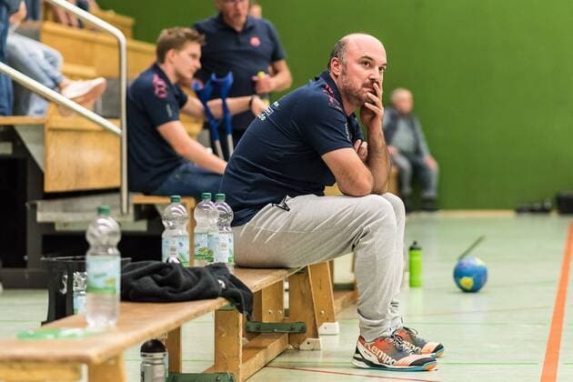 Alexander Job SG H2Ku Herrenberg Coach SG H2Ku Herrenberg vs Neckarsulmer Sport Union Handball BWOL Mens 08 09 2018 SG H2Ku Herrenberg vs Neckarsulmer Sport Union Handball BWOL Mens 08 09 2018 Herrenberg Copyright: xEIBNER WolfgangxFrankx EP_WFK