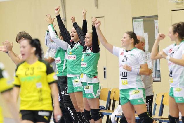 Jubel at Goeppingen 180908 BVB vs FRISCH ON GOEPPINGEN season 2018 19 1 Bundesliga match 1 sports hall Bleichstein Herdecke BVB handball ladies Bundesliga match 2018 19 Dortmund Copyright: xEIBNER Wolfgang_Stummbilligx EP_EER