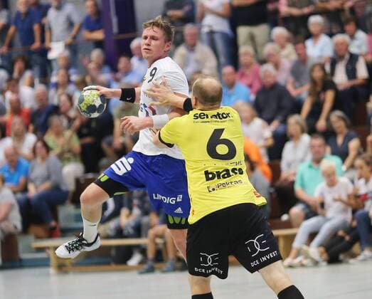 3 Handball Liga Ost Season 2018 2019 08 09 2018 MSG Falken Groß Bieberau Modau I vs ThSV Eisenach Groß Bieberau v Daniel Luther Eisenach Michael Malik MSG Falken Special goalkeeper