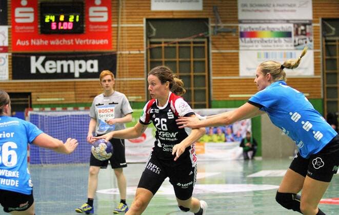 Center picture Sarah van Gulik HSG Bensheim Auerbach GER Buxtehuder SV HSG Bensheim Auerbach 1 League Women Handball Buxtehude Copyright: xEIBNER Cebulokx EP_EER