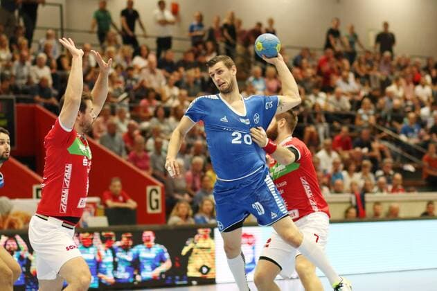 Goalkeeping by Nuno Rebelo Dormagen TV Huettenberg vs TSV Bayer Dormagen Handball 2 Bundesliga 08 09 2018 TV Huettenberg vs TSV Bayer Dormagen Handball 2 Bundesliga 08 09 2018 Huettenberg Copyright: xEIBNER RenexWeissx EP_RWS