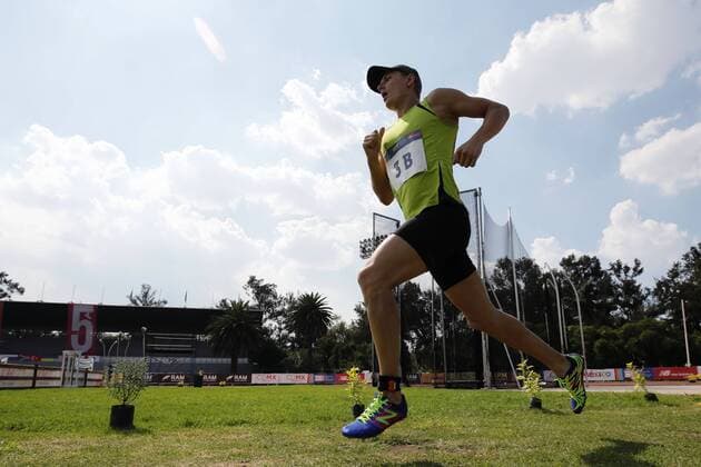 Pavel Ilyashenko from Kazakhstan competes during the mixed relay pistol shooting and cross country running event in the framework of the Modern pentathlon moderner Fünfkampf World Championship WM Weltmeisterschaft in Mexico City, Mexico, 09 September 2018. Modern Pentathlon World Championship !ACHTUNG: NUR REDAKTIONELLE NUTZUNG!  Copyright: xJoséxMéndezx MEX01 20180910-636721481827467762