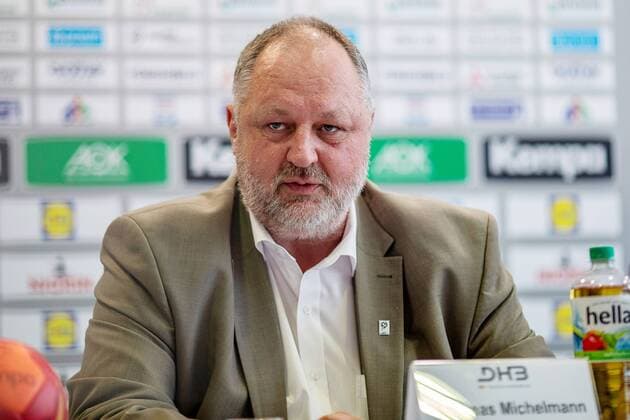 President of the German Handball Federation Andreas Michelmann during the press conference on handball Womens game between Germany and Russia in the Radisson Blue Hotel on 10 September 2018 in Bauhausstadt Dessau Saxony Anhalt Saxony Anhalt Germany Germany Eibner Hartmut Boesener HB LS F PK Germany Russia Copyright: xEIBNER HartmutxBoesenerx EP_HBR