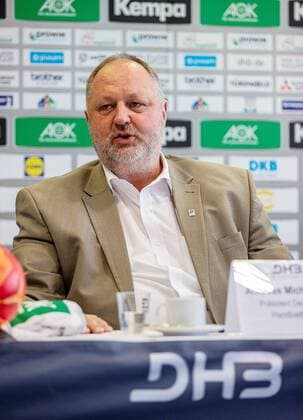President of the German Handball Federation Andreas Michelmann during the press conference on handball Womens game between Germany and Russia in the Radisson Blue Hotel on 10 September 2018 in Bauhausstadt Dessau Saxony Anhalt Saxony Anhalt Germany Germany Eibner Hartmut Boesener HB LS F PK Germany Russia Copyright: xEIBNER HartmutxBoesenerx EP_HBR