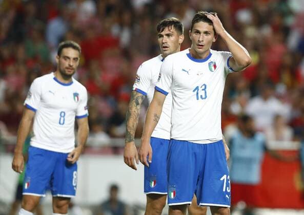 September 10, 2018 - Lisbon, Portugal - Portugal v Italy - UEFA Nations League.The dejection of Mattia Caldara of Italy at Estadio da Luz in Lisbon, Portugal on September 10, 2018. Portugal v Italy - UEFA Nations League A  - ZUMAn230 20180910_zaa_n230_308 Copyright: xMatteoxCiambellix