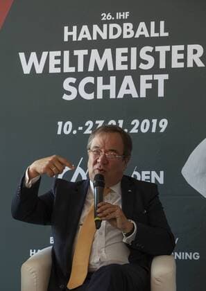 Press Conference Handball World Cup 2019 Sport and Olympic Museum Cologne Date 11 09 2018 Prime Minister Armin Laschet