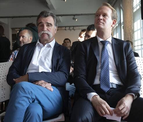 Press Conference Handball World Cup 2019 Sport and Olympic Museum Cologne Date 11 09 2018 Left Heiner Brand Right Arena boss Stefan holes Lanxess Arena