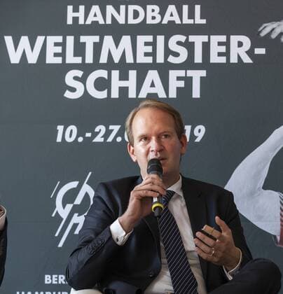 Press Conference Handball World Cup 2019 Sport and Olympic Museum Cologne Date 11 09 2018 Arena Chef Stefan holes Lanxess Arena