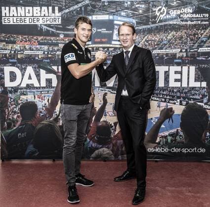 Press Conference Handball World Cup 2019 Sport and Olympic Museum Cologne Date 11 09 2018 Left National coach Christian Prokop Right Arena boss Stefan holes
