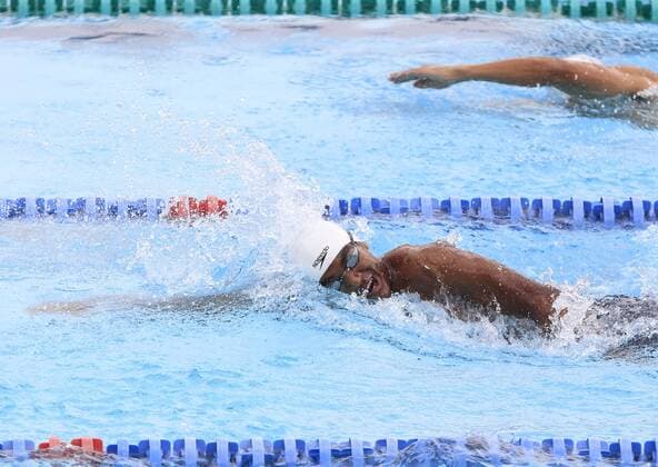 Ahmed Ahmed from Egypt competes in the men s singles swimming event during the Modern Penthatlon World Championships, in Mexico City, Mexico, 11 September 2018. Modern Penthatlon World Championships in Mexico !ACHTUNG: NUR REDAKTIONELLE NUTZUNG!  Copyright: xMarioxGuzmanx MEX03 20180911-636722984945513598