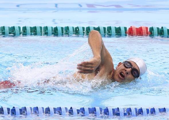 Bernaola Nello Melgarejo from Peru competes in the men s singles swimming event during the Modern Penthatlon World Championships, in Mexico City, Mexico, 11 September 2018. Modern Penthatlon World Championships in Mexico !ACHTUNG: NUR REDAKTIONELLE NUTZUNG!  Copyright: xMarioxGuzmanx MEX03 20180911-636722984970670170