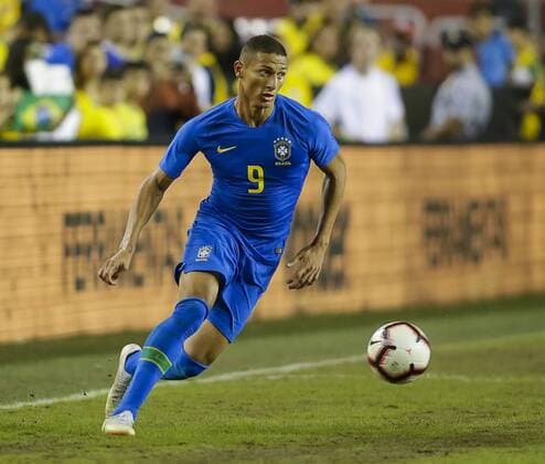Fußball, Testspiel, Brasilien - El Salvador September 11, 2018: Brazil Forward 9 Richarlison during an International Friendly Länderspiel soccer match between Brazil and El Salvador at Fedex Field in Washington DC. CSM Soccer 2018: El Salvador vs Brazil SEP 11 - ZUMAc04_ 20180911_zaf_c04_330 Copyright: xJustinxCooperx