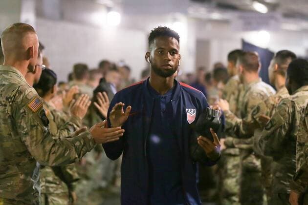 September 11, 2018 - Nashville, Tennessee, United States - Nashville, TN - Tuesday September 11, 2018: The men s national teams of the United States (USA) and Mexico (MEX) played an International Friendly Länderspiel at Nissan Stadium. Tim Weah - ZUMAt139 20180911_zaa_t139_193 Copyright: xJohnxDortonx