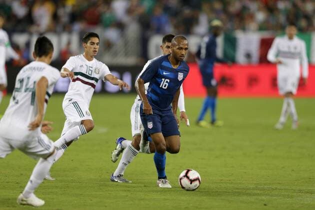 September 11, 2018 - Nashville, Tennessee, United States - Nashville, TN - Tuesday September 11, 2018: The men s national teams of the United States (USA) and Mexico (MEX) played an International Friendly Länderspiel at Nissan Stadium. Erick Aguirre, Julian Green - ZUMAt139 20180911_zaa_t139_135 Copyright: xJohnxDortonx