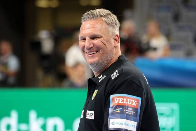 Nikolaj Jacobsen Coach Head Coach RNL Single Action Action Joy Cheerful Bright Radiant Optimistic Handball Champions League Rhein Neckar Löwen Barca Lassa xozx