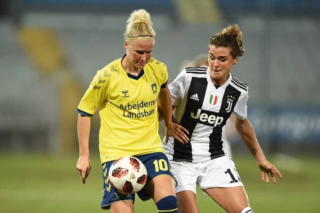 Db Novara 12 09 2018 - Champions League Femminile Juventus-Brondby foto Daniele Buffa Image nella foto: Louise Kristiansen-Cristiana Girelli 