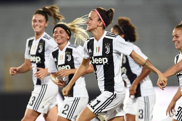Db Novara 12 09 2018 - Champions League Femminile Juventus-Brondby foto Daniele Buffa Image nella foto: esultanza gol Barbara Bonansea 