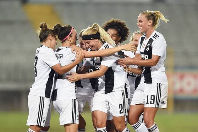 Db Novara 12 09 2018 - Champions League Femminile Juventus-Brondby foto Daniele Buffa Image nella foto: esultanza gol Barbara Bonansea 