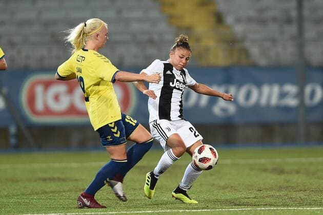 Db Novara 12 09 2018 - Champions League Femminile Juventus-Brondby foto Daniele Buffa Image nella foto: Aleksandra Sikora-Sofie Svava 