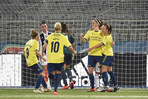 Db Novara 12 09 2018 - Champions League Femminile Juventus-Brondby foto Daniele Buffa Image nella foto: esultanza gol Nicoline Sorensen 