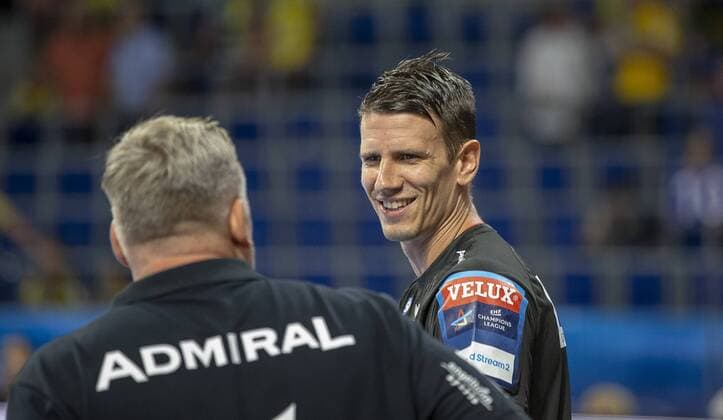 Germany Baden-Württemberg Mannheim 12 09 2018 Handball Velux EHF Champions League Mens Season 2018 2019 Rhein Neckar Löwen orange ESP Barcelona Lassa neongelb v l Coach Nikolaj Jacobsen Rhine Neckar Löwen Andy Schmid Rhein Neckar Löwen Sport Rhein Neckar Löwen ESP Barca Lassa